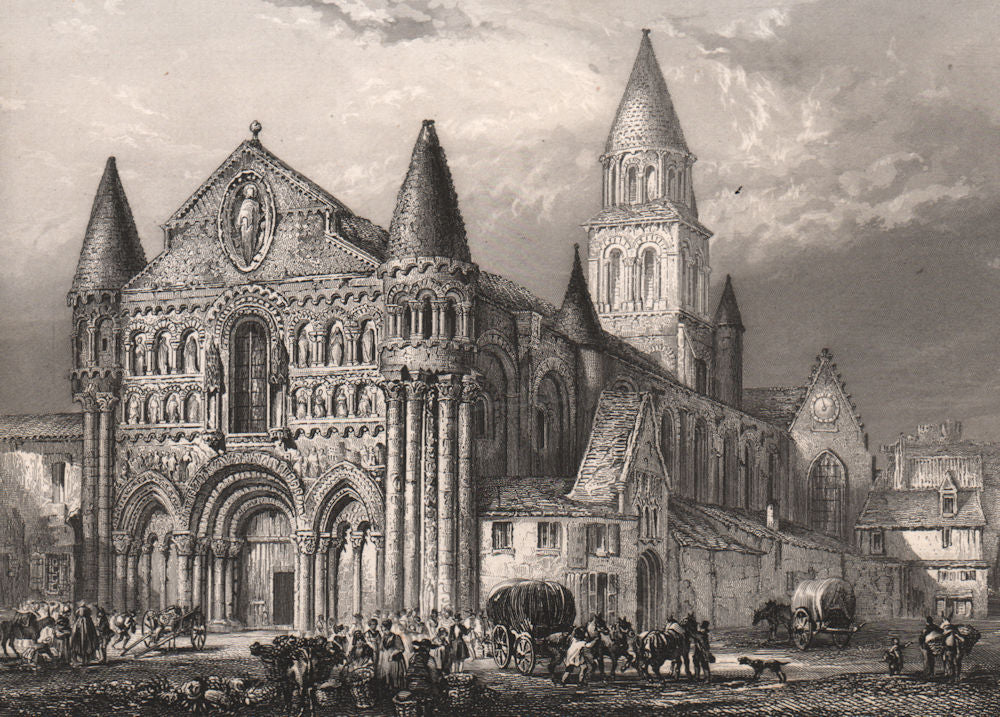 NOTRE-DAME DE POITIERS. Vienne 1844 old antique vintage print picture
